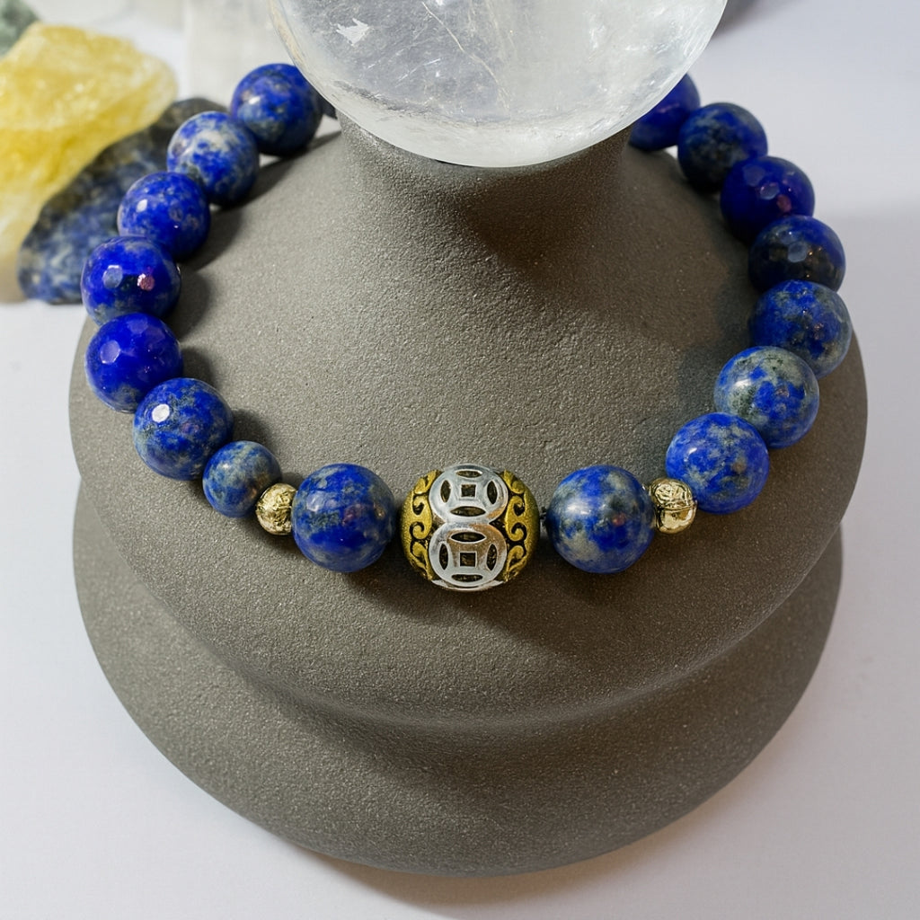 Lapis Lazuli Healing Bracelet 8mm|Healing Crystal Jewelry for Intuition