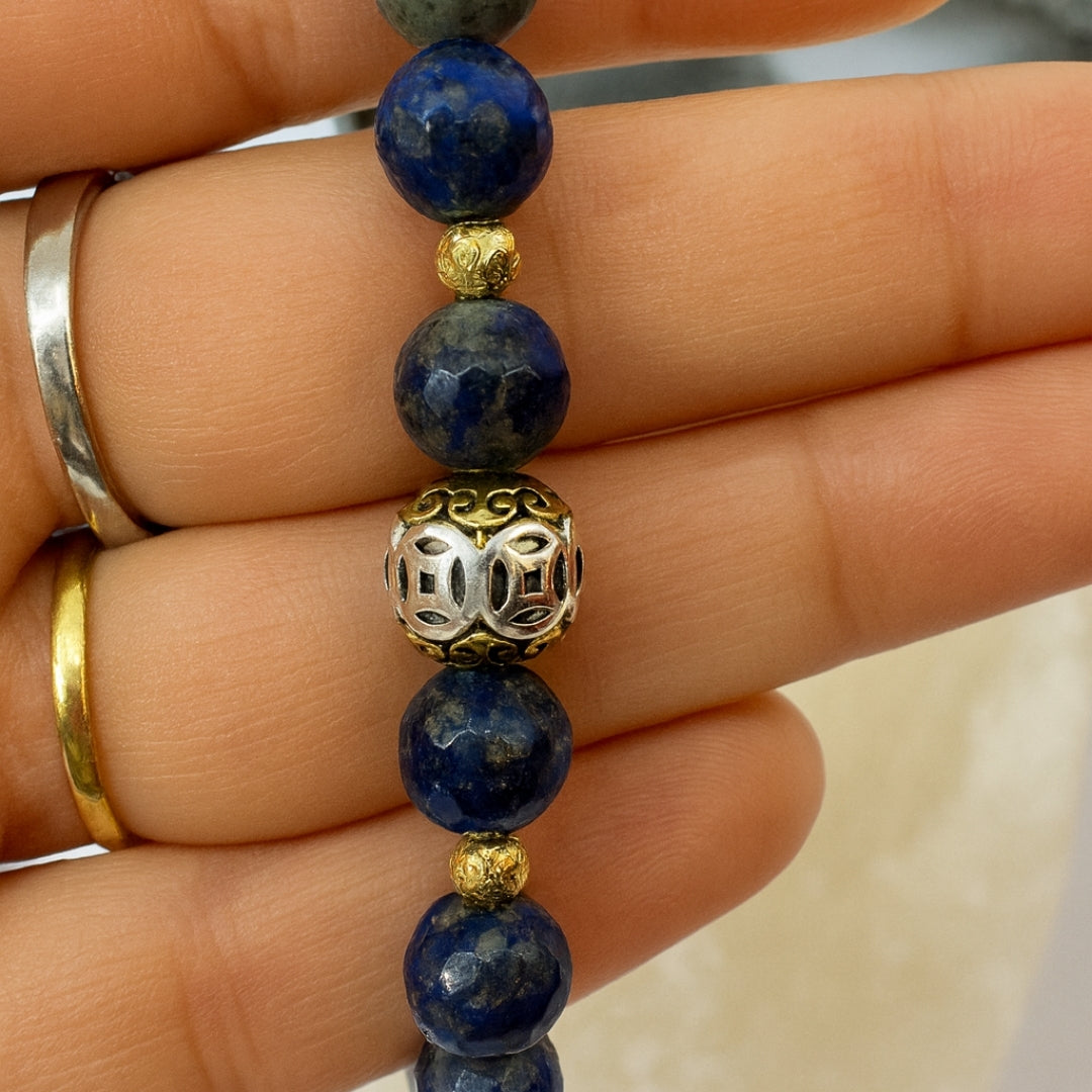 Lapis Lazuli Healing Bracelet 8mm|Healing Crystal Jewelry for Intuition