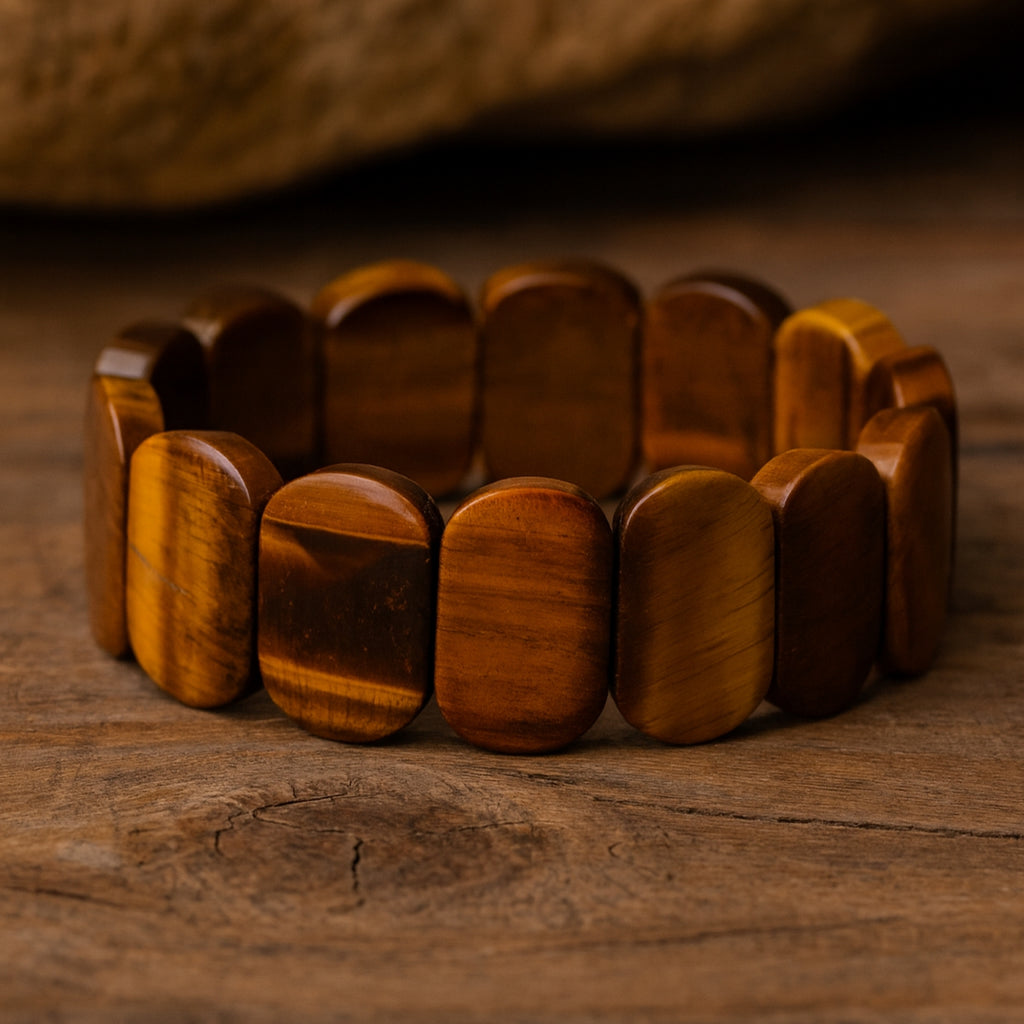 Tiger Eye Aegis Bracelet | Premium 16x24 mm Tiger Eye Jewelry