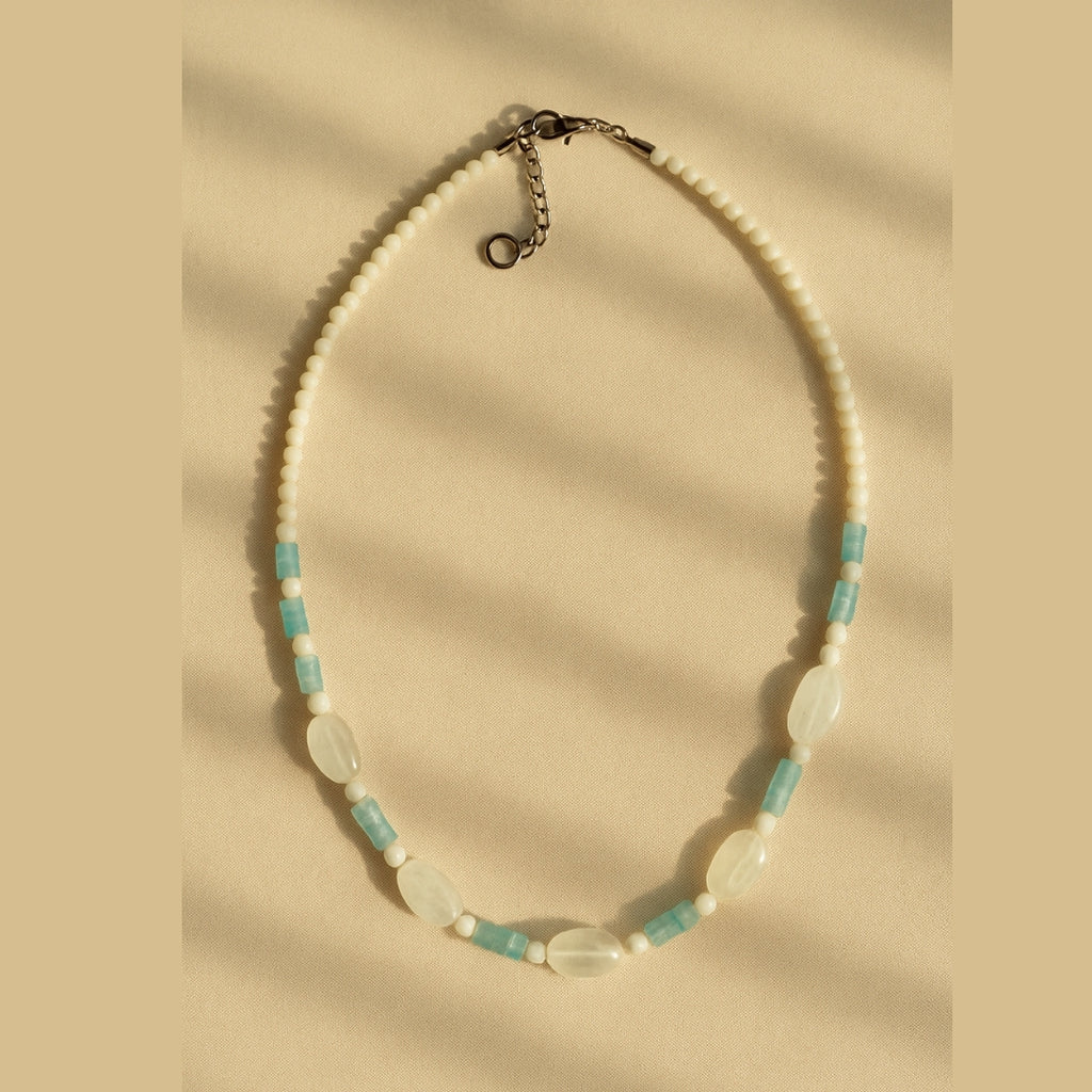 Moonstone Aquamarine Necklace Emotional Balance Intuition Calm Energy Healing Crystal Jewelry Lunar Harmony Talisman Handmade Gift for Her