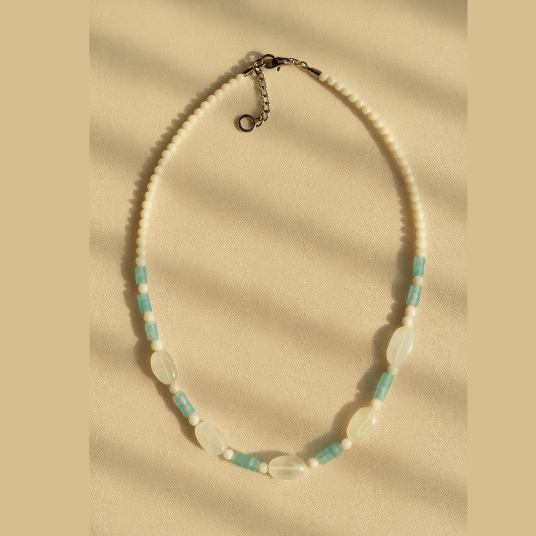 Moonstone Aquamarine Necklace Emotional Balance Intuition Calm Energy Healing Crystal Jewelry Lunar Harmony Talisman Handmade Gift for Her