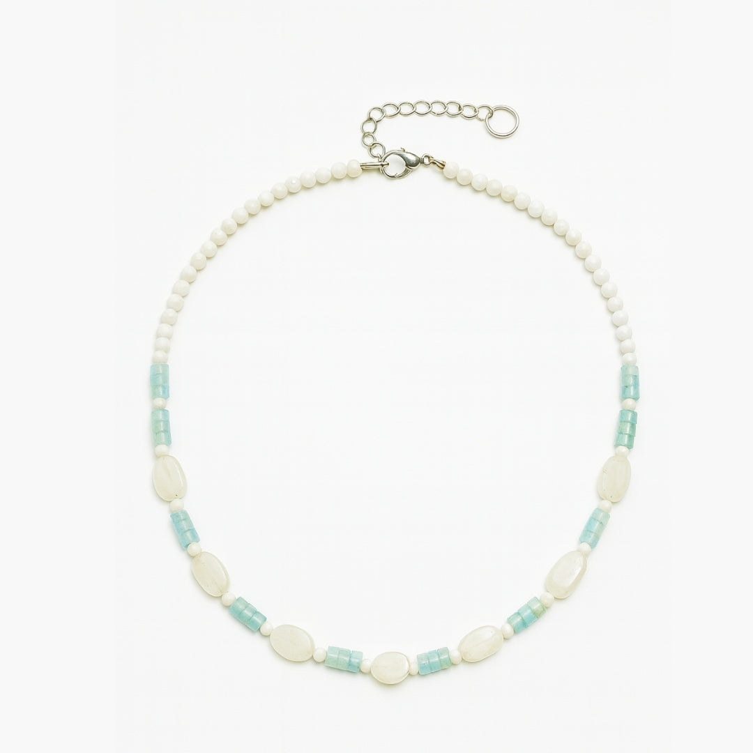 Moonstone Aquamarine Necklace Emotional Balance Intuition Calm Energy Healing Crystal Jewelry Lunar Harmony Talisman Handmade Gift for Her