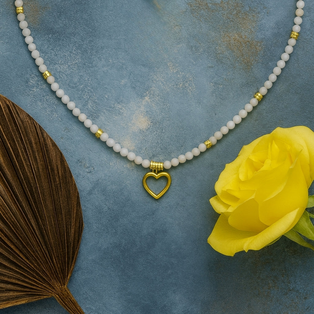 Moonstone Heart Necklace | 3 mm Faceted Dainty Moonstone Pendant