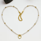 Moonstone Heart Necklace | 3 mm Faceted Gemstones | Naia Heart | Intuition • Emotional Harmony • Lunar Radiance