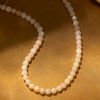 Morganite Radiance Necklace | 5mm Faceted Morganite | Gold Accents