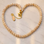 Morganite Radiance Necklace | 5mm Faceted Morganite | Gold Accents