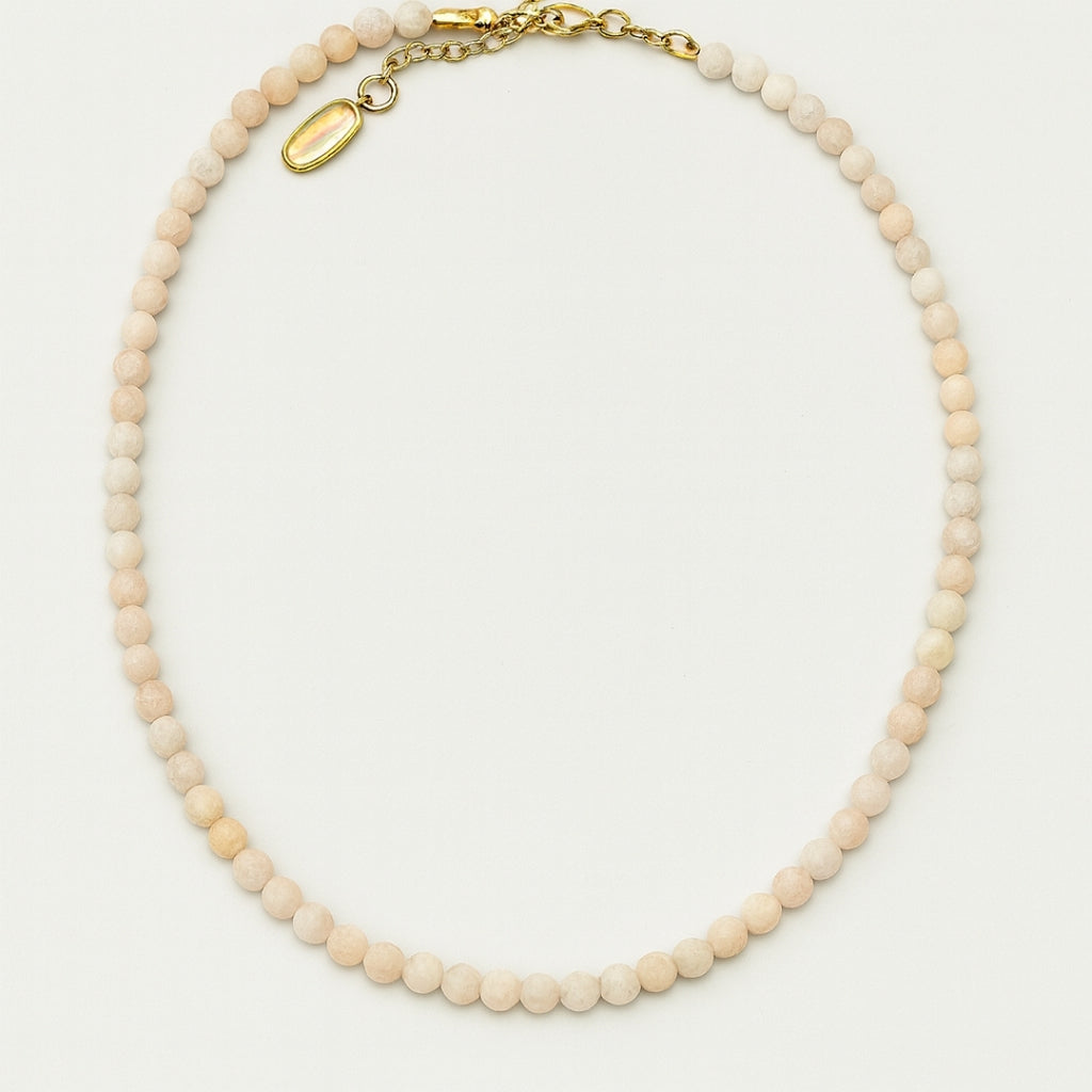 Morganite Radiance Necklace | 5mm Faceted Morganite | Gold Accents