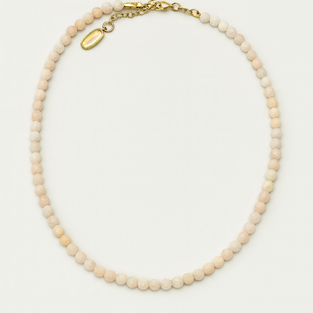 Morganite Radiance Necklace | 5mm Faceted Morganite | Gold Accents