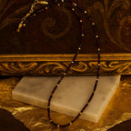 Garnet Cube Cut Necklace 2mm