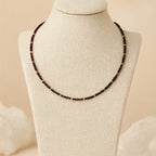 Garnet Cube Cut Necklace 2mm