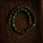 Jade Faceted Necklace with Square Hematite 8mm