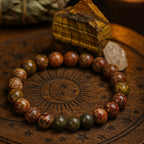 Pink Ocean Jasper Pyrite Bracelet 8mm Gemstone Beads