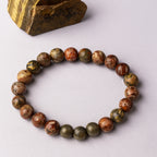 Pink Ocean Jasper Pyrite Bracelet 8mm Gemstone Beads