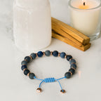 Dumortierite Hematite Bracelet Mind Focus Talisman 6mm
