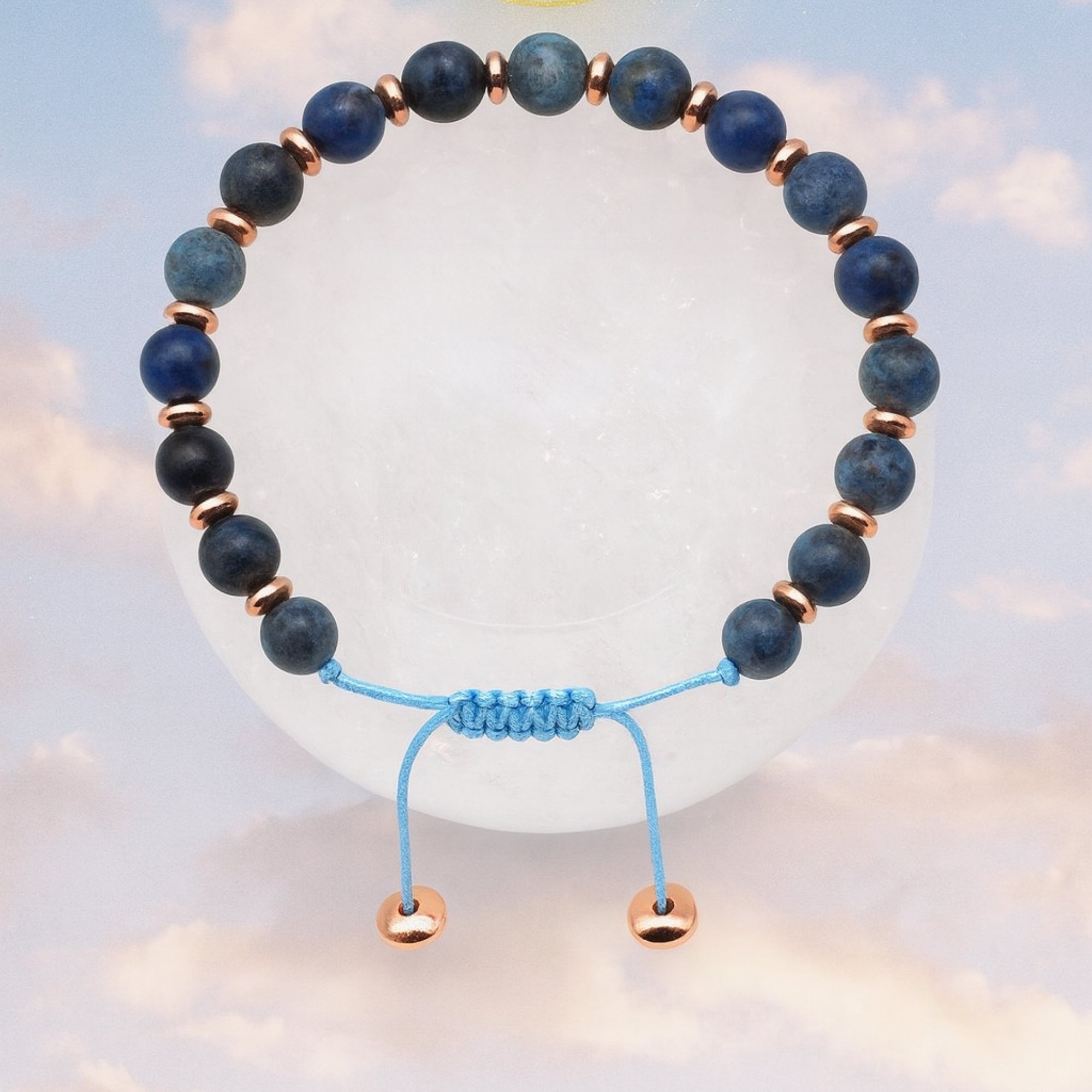 Dumortierite Hematite Bracelet Mind Focus Talisman 6mm
