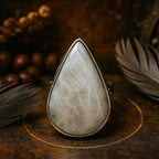 Rainbow Moonstone Ring Selene Spectrum Adjustable 925 Sterling Silver