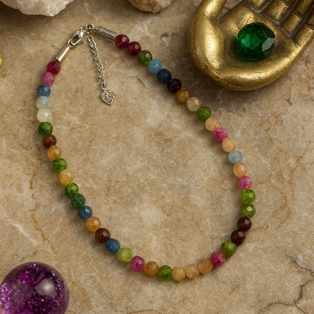 Rainbow Tourmaline Necklace 925 Sterling Silver Multicolor Gemstone Jewelry Luxury Healing Candy Tourmaline Crystal Talisman Gift for Her