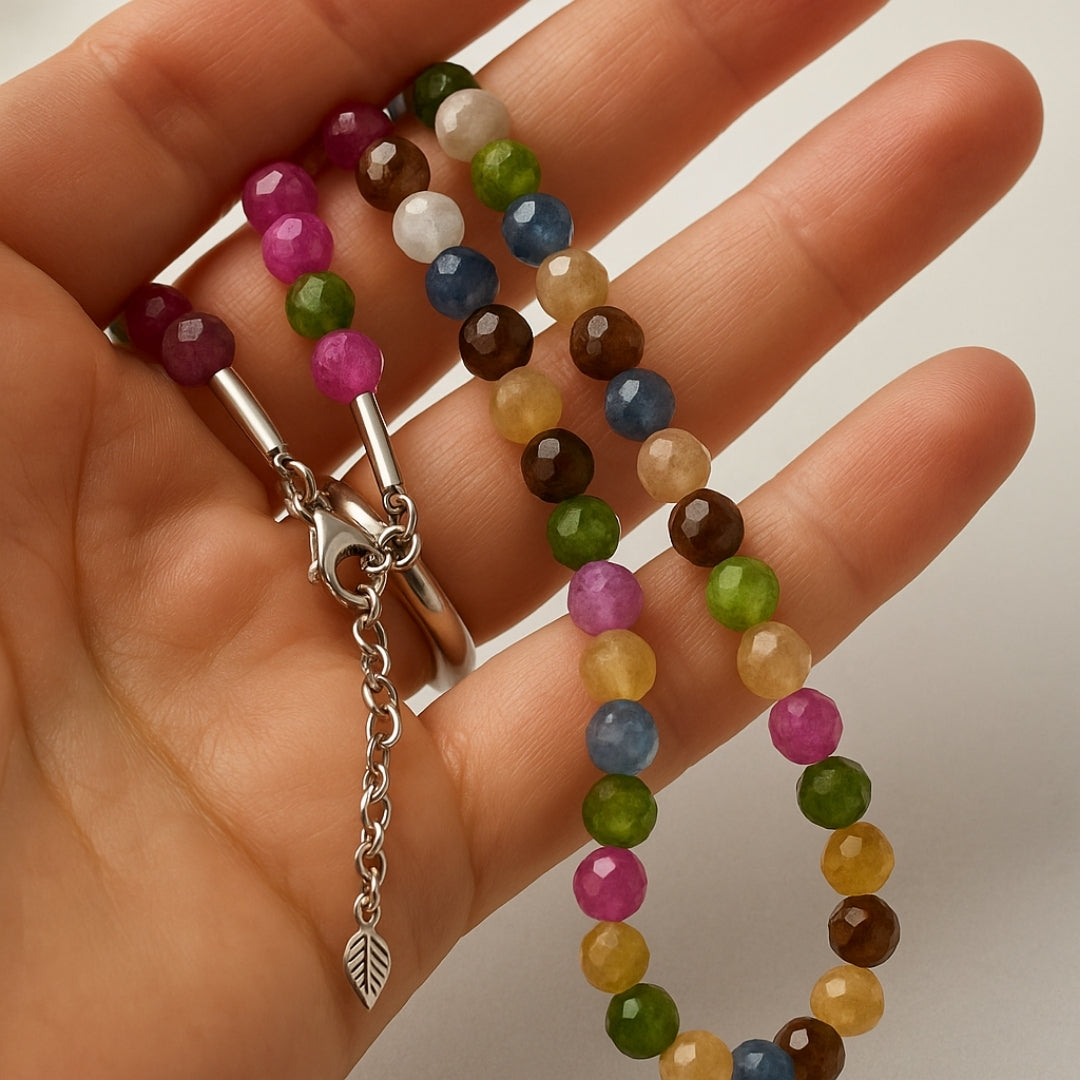 Rainbow Tourmaline Necklace 925 Sterling Silver Multicolor Gemstone Jewelry Luxury Healing Candy Tourmaline Crystal Talisman Gift for Her