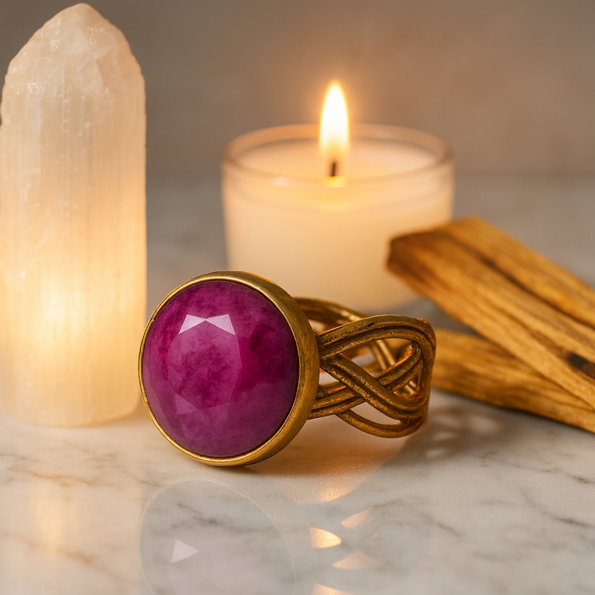 Codex of Fireheart Ruby Copper Ring