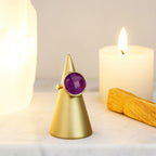 Ruby Ring Natural Ruby Gold Plated Brass Adjustable Jewelry