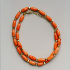 Salmon Coral Blush Necklace | 11x5 mm Barrel Beads