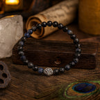 Sapphire Core 925 Sterling Silver Bracelet 6mm Faceted Natural Sapphire 925 Silver Knot Cover Master 33 Energy Code | Royal Wisdom Talisman