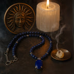 Sapphire Necklace 6mm Faceted Pendant 925 Sterling Silver Jewelry Gift