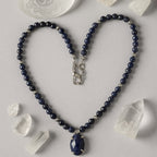 Sapphire Necklace 6mm Faceted Pendant 925 Sterling Silver Jewelry Gift