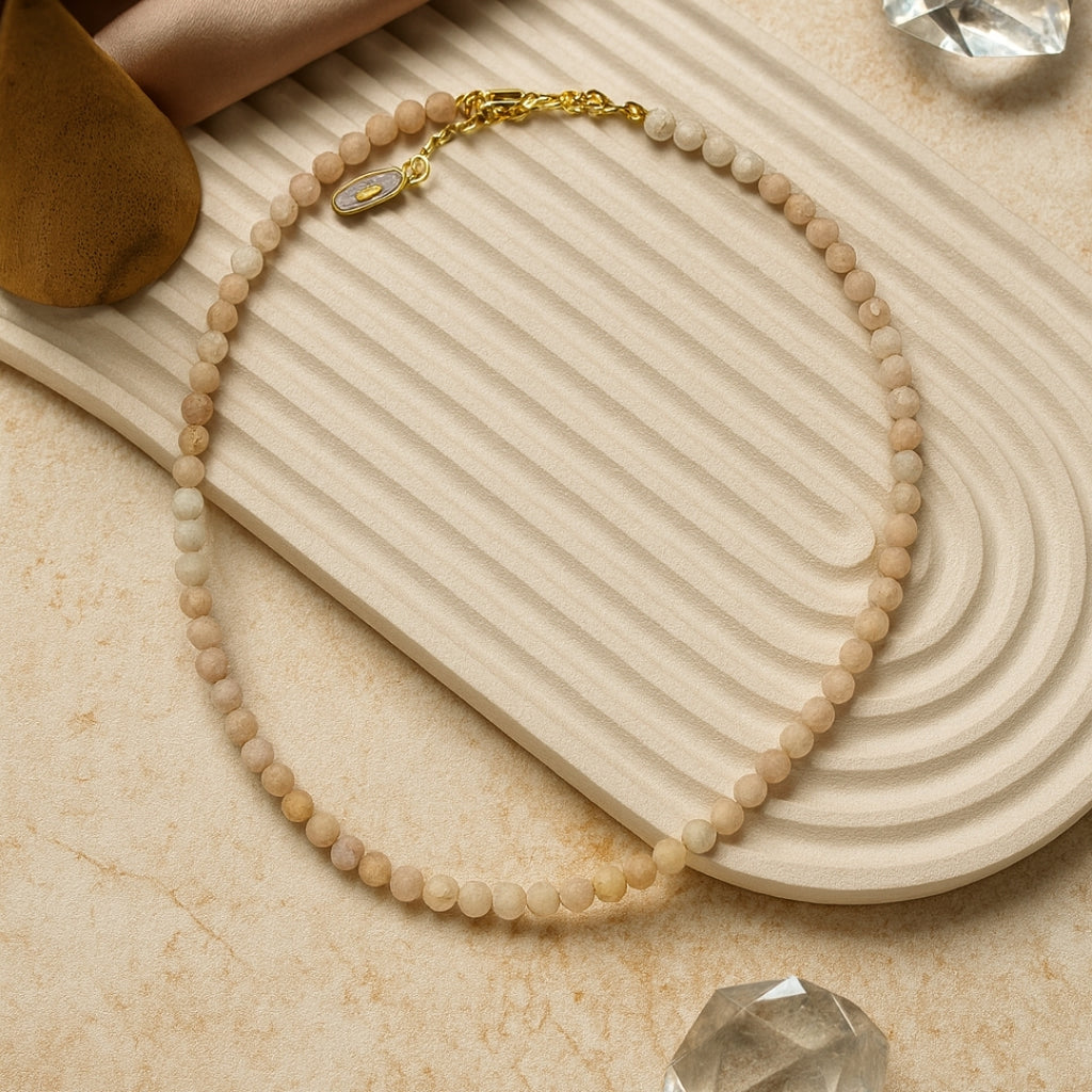 Morganite Radiance Necklace | 5mm Faceted Morganite | Gold Accents