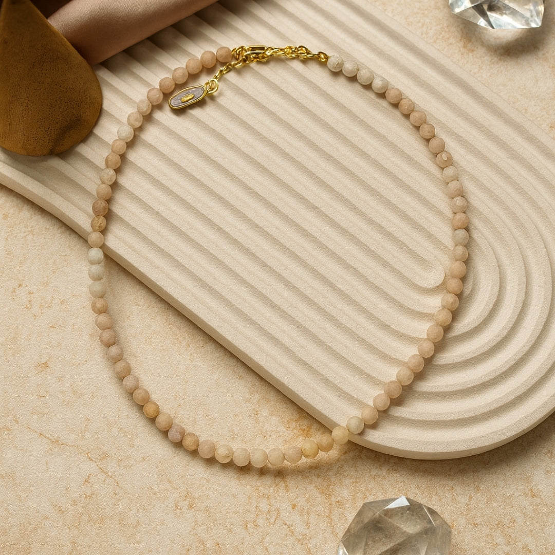 Morganite Radiance Necklace | 5mm Faceted Morganite | Gold Accents