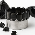 Silver Obsidian Bracelet | 16x24mm Premium Cut
