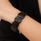 Silver Obsidian Bracelet | 16x24mm Premium Cut