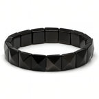 Obsidian Core Bracelet | 12x12 mm Pyramid Cut Stones