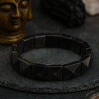 Obsidian Core Bracelet | 12x12 mm Pyramid Cut Stones