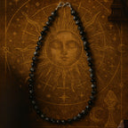 Snowflake Obsidian Necklace 925 Silver Clasp | 6mm Hand-Knotted Beads