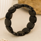 Silver Obsidian Bracelet | 16x24mm Premium Cut