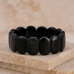 Silver Obsidian Bracelet | 16x24mm Premium Cut