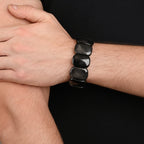 Silver Obsidian Bracelet | 16x24mm Premium Cut