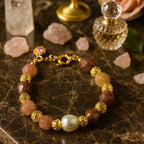 Rosé Grace Strawberry Quartz Freshwater Pearl Bracelet