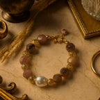Rosé Grace Strawberry Quartz Freshwater Pearl Bracelet