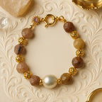 Rosé Grace Strawberry Quartz Freshwater Pearl Bracelet