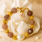 Rosé Grace Strawberry Quartz Freshwater Pearl Bracelet