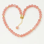 Strawberry Quartz Necklace 8mm
