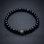 Sapphire Core 925 Sterling Silver Bracelet 6mm Faceted Natural Sapphire 925 Silver Knot Cover Master 33 Energy Code | Royal Wisdom Talisman