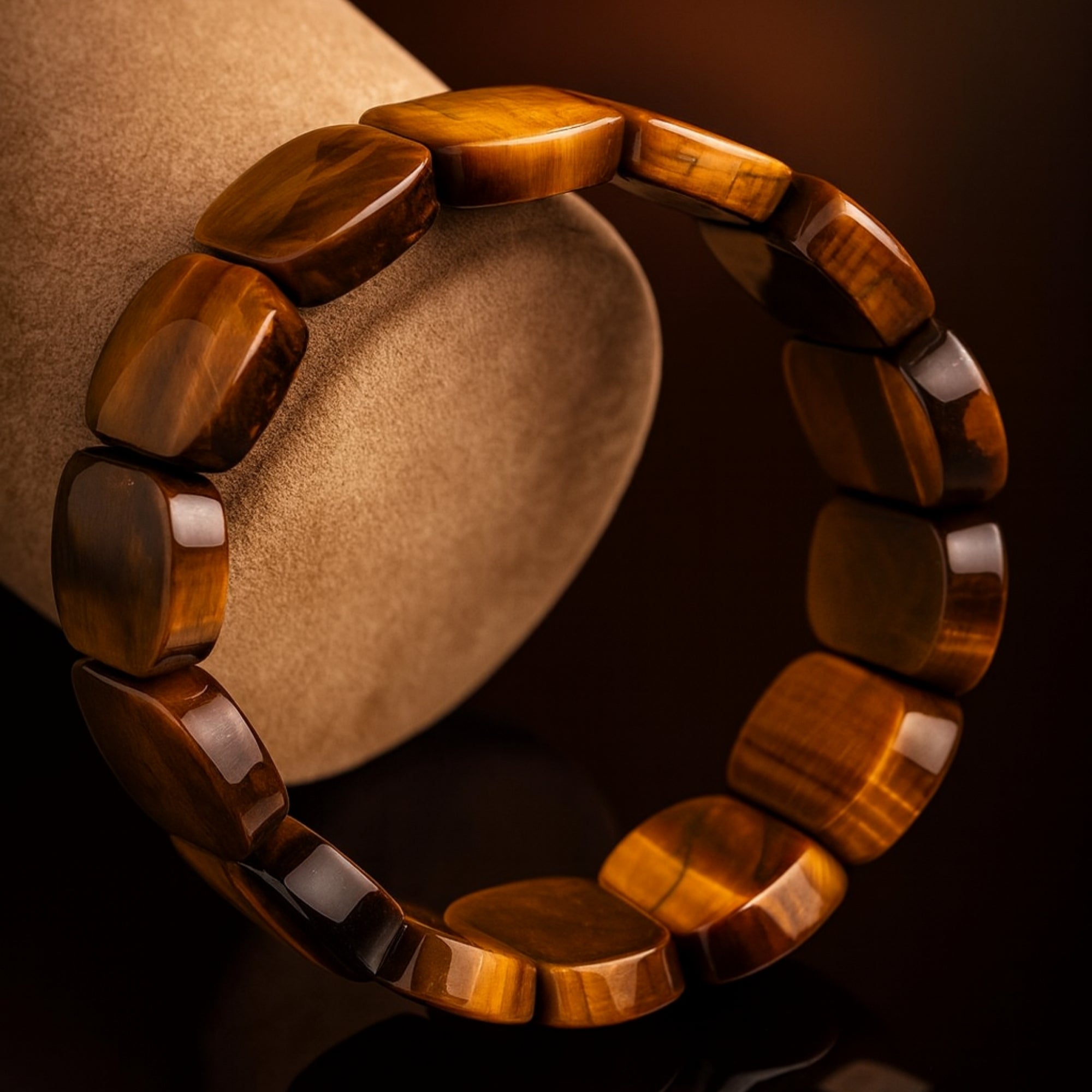 Tiger Eye Aegis Bracelet | Premium 16x24 mm Tiger Eye Jewelry
