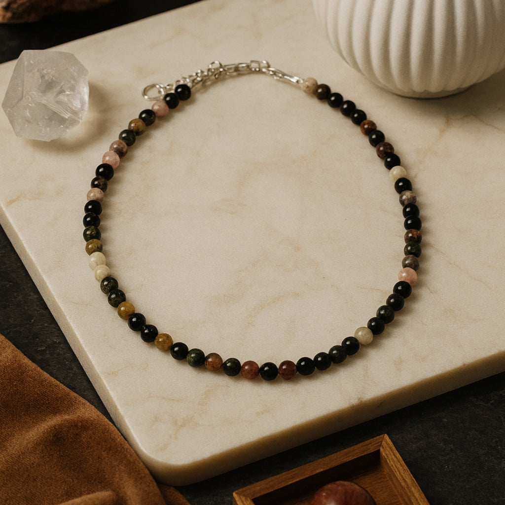 Tourmaline Spectrum Necklace | Natural Multi-Color Tourmaline Beaded Necklace |