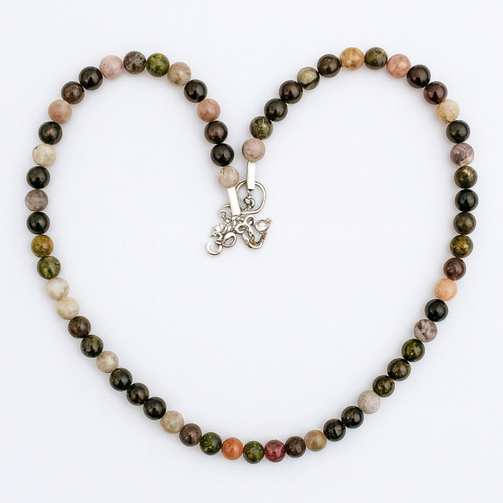 Tourmaline Spectrum Necklace | Natural Multi-Color Tourmaline Beaded Necklace |