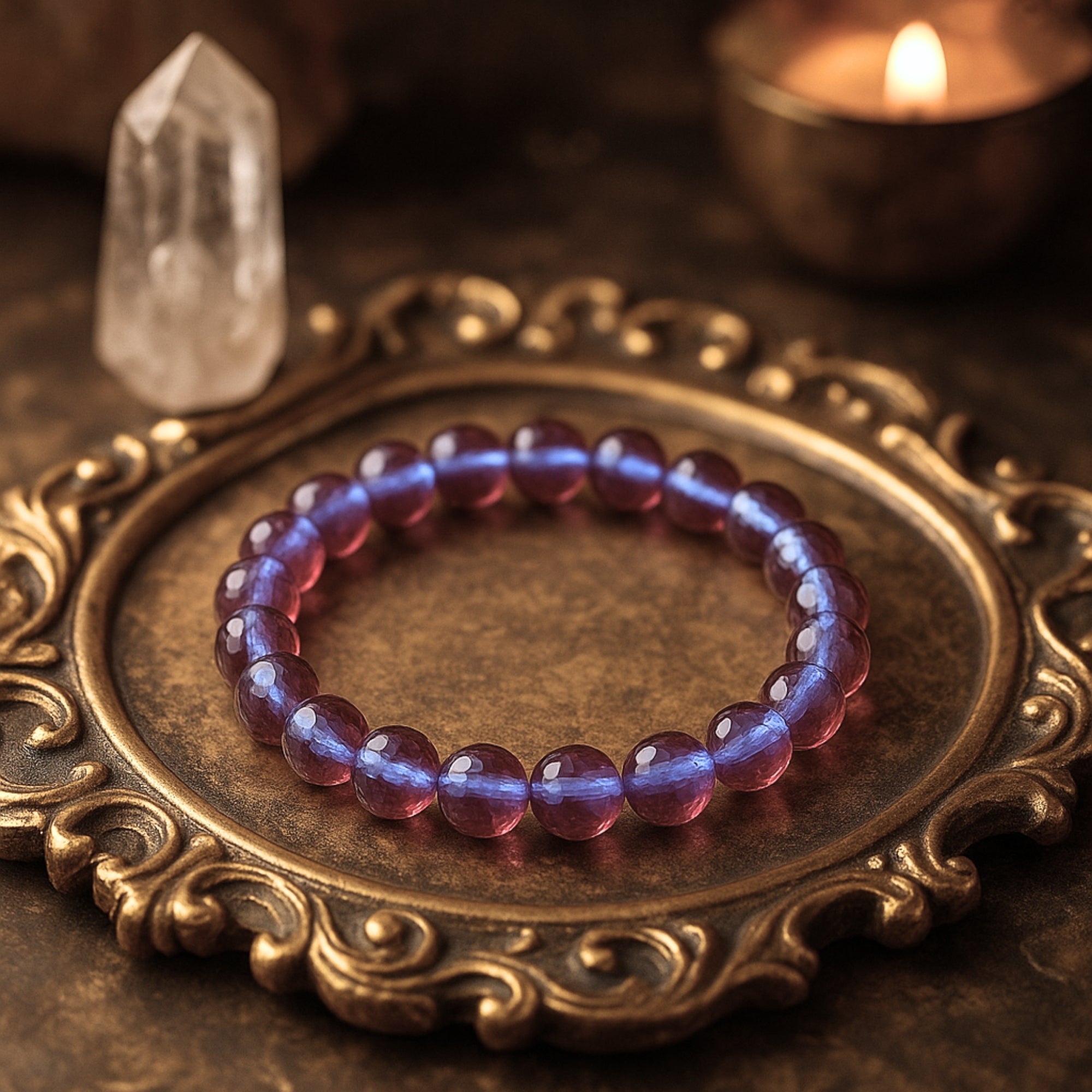 Violet Zultanite Bracelet | 8 mm Faceted Beads