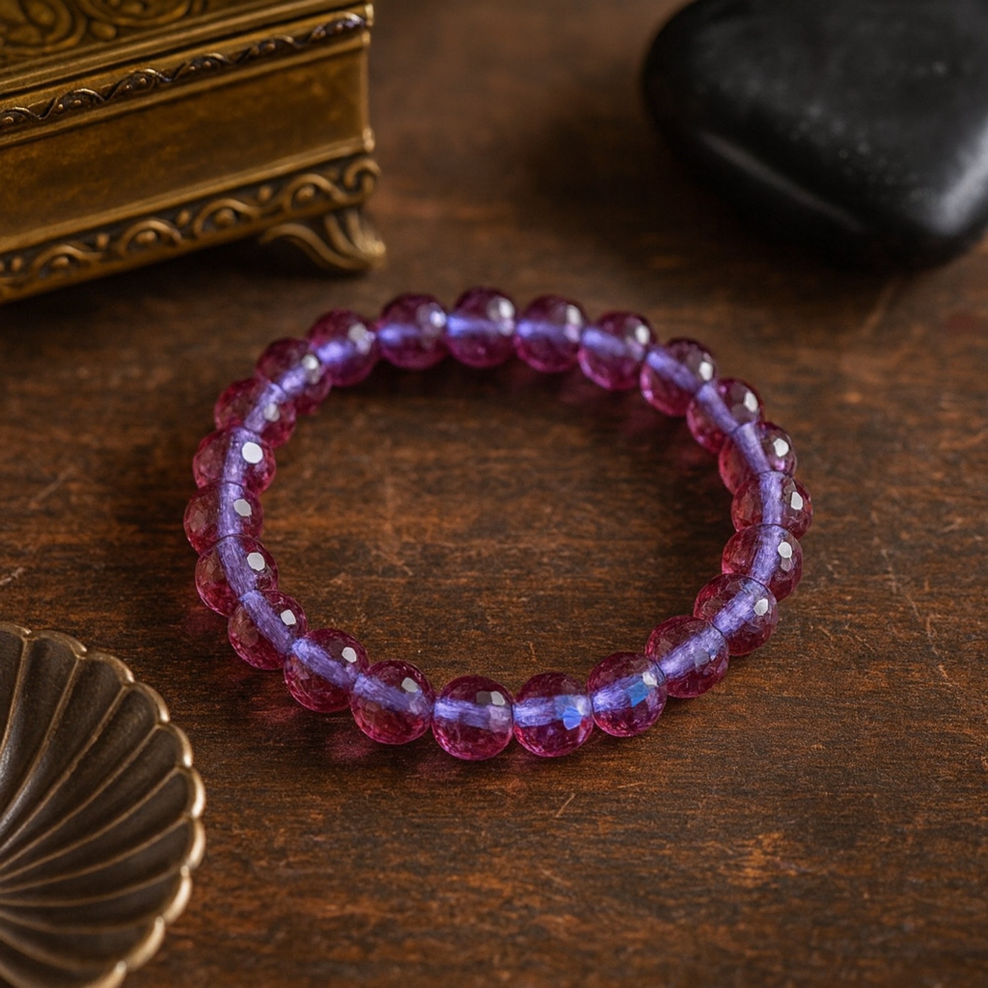 Violet Zultanite Bracelet | 8 mm Faceted Beads