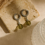 Zultanite Color Change Earrings| Stainless Steel Hoops with Faceted Diaspore Gemstone